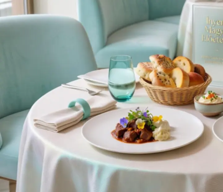 Fine dining tálalás a Grand Hall Club modern magyar éttermében